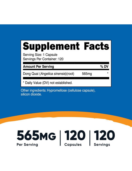 Nutricost Dong Quai 565mg 240 Cápsulas (2 Botellas) Sin OGM Nutricost Dong Quai 565mg 240 Cápsulas (2 Botellas) Sin OGM