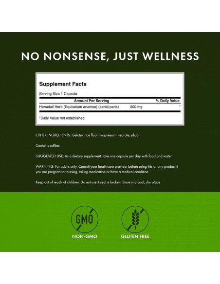 Suplemento Herbal Cola de Caballo Swanson 90 Cápsulas 500mg Suplemento Herbal Cola de Caballo Swanson 90 Cápsulas 500mg