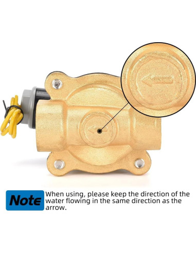 Válvula Solenoide Eléctrica CGELE 12V 1/2" Latón Normalmente Cerrada