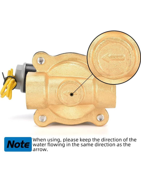 Válvula Solenoide Eléctrica CGELE 12V 1/2" Latón Normalmente Cerrada