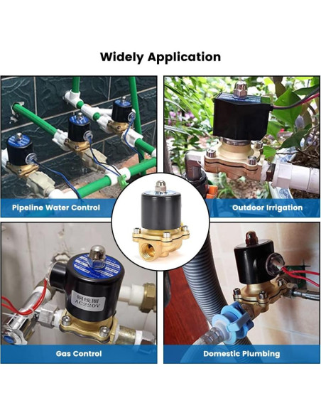 Válvula Solenoide Eléctrica CGELE 12V 1/2" Latón Normalmente Cerrada