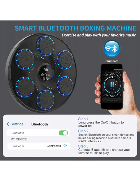 Máquina de Boxeo Musical Gnisang 48x48cm con Guantes y Bluetooth