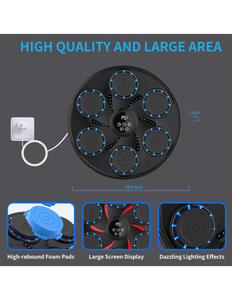 Máquina de Boxeo Musical Gnisang 48x48cm con Guantes y Bluetooth