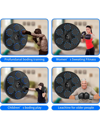 Máquina de Boxeo Musical Gnisang 48x48cm con Guantes y Bluetooth