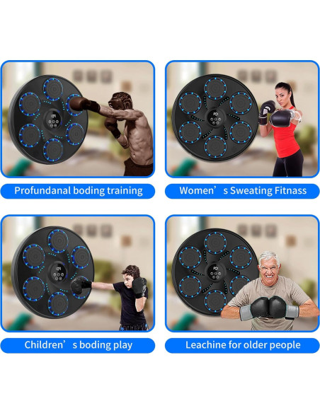 Máquina de Boxeo Musical Gnisang 48x48cm con Guantes y Bluetooth