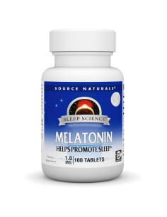 Melatonina 1 mg Source Naturals - 100 Tabletas para Sueño