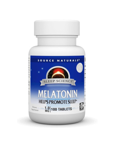 Melatonina 1 mg Source Naturals - 100 Tabletas para Sueño