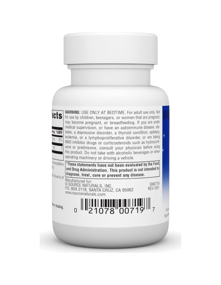 Melatonina 1 mg Source Naturals - 100 Tabletas para Sueño