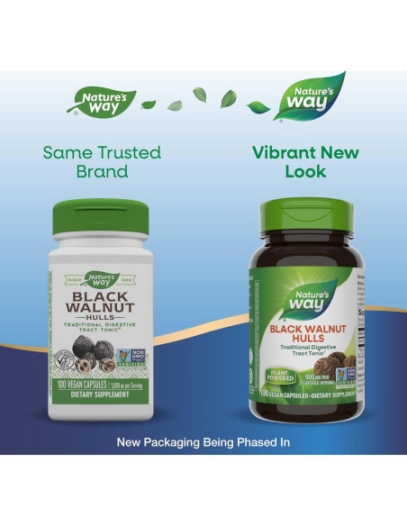 Cápsulas de Cáscaras de Nuez Negra Nature's Way 900 mg 100 Unidades Cápsulas de Cáscaras de Nuez Negra Nature's Way 900 mg 100 Unidades