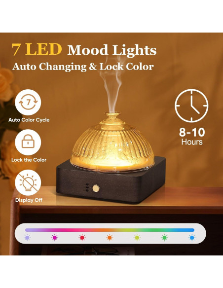 Difusor de Aceite Esencial Lecdura 200ml Vidrio y Madera Difusor de Aceite Esencial Lecdura 200ml Vidrio y Madera