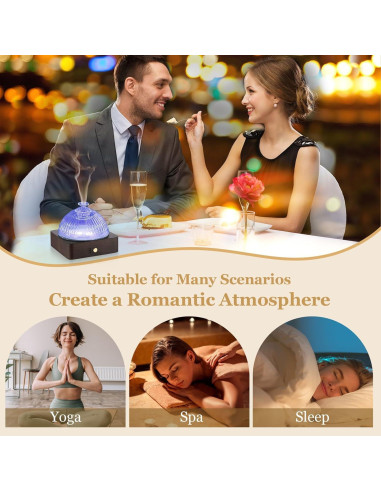 Difusor de Aceite Esencial Lecdura 200ml Vidrio y Madera