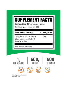 Extracto de Hierba de Cabra Apasionada BulkSupplements 500g Vegano 2