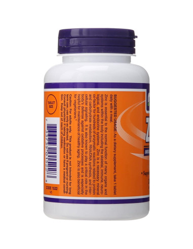 NOW Gluconato de Zinc 50 mg 250 Tabletas Veganas