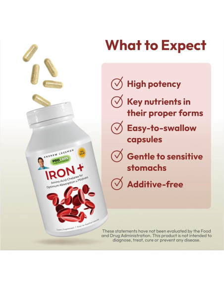 Suplemento de Hierro Plus Andrew Lessman 90 Cápsulas 18mg