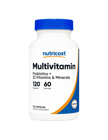 Multivitamina Nutricost con Probióticos 120 Cápsulas Vegetarianas