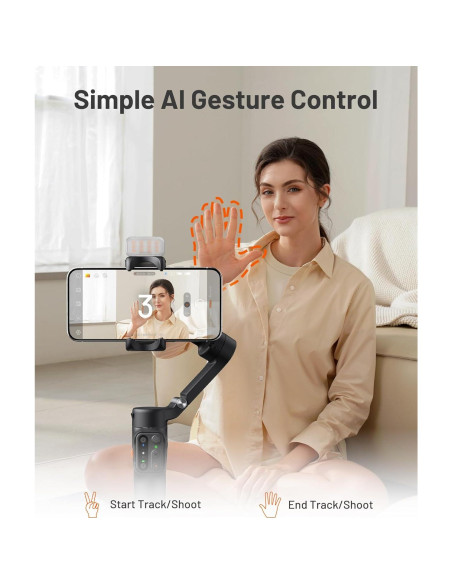 Estabilizador de Cardán Hohem iSteady X3 para iPhone - Plegable, Control Remoto, Luz Ajustable