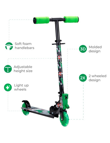 Patinete Plegable Voyager 2 Ruedas Iluminadas para Niños