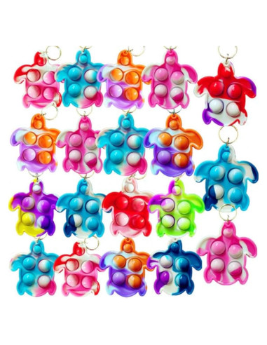 100 Llaveros Mini Pop Tortuga HOZKEAP - Juguetes Sensores