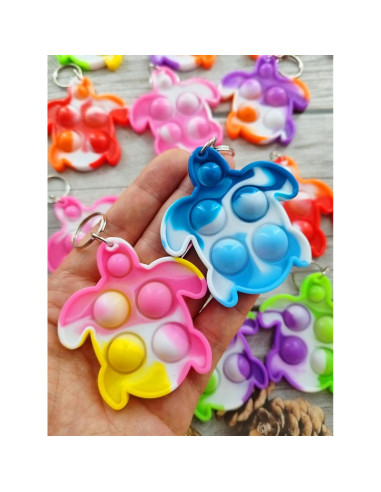 100 Llaveros Mini Pop Tortuga HOZKEAP - Juguetes Sensores