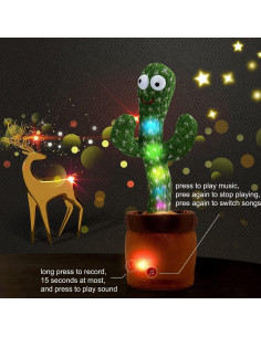 Juguete Cactus Hablante VAIZIQ con 120 Canciones y Luz LED 2