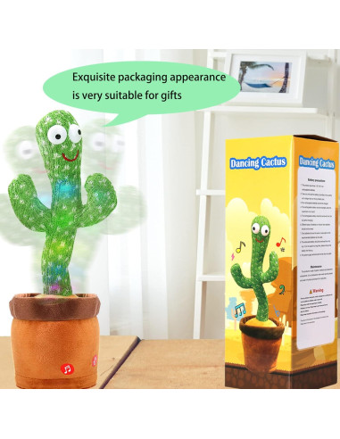 Juguete Cactus Hablante VAIZIQ con 120 Canciones y Luz LED