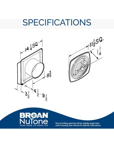 Ventilador de Ventilación a Pared Broan-NuTone 509 200 CFM Blanco
