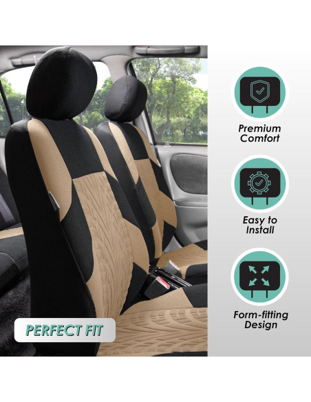 Cubiertas de Asientos de Coche TLH Beige Juego Completo Universal