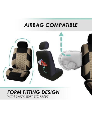 Cubiertas de Asientos de Coche TLH Beige Juego Completo Universal