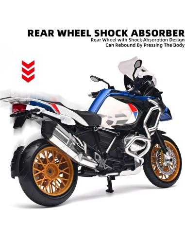 Modelo de Motocicleta Diecast RZAPE 1:12 Azul para Niños