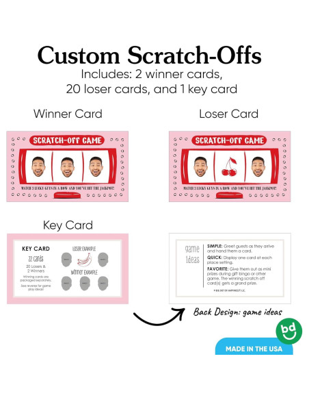 Tarjetas de Rascar Big Dot of Happiness - Suerte en el Amor - 22 Unidades