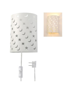 Aplique de Pared Enchufable AizzKry Estrellas y Lunas 27.9x22.9cm
