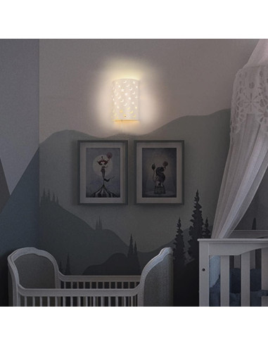 Aplique de Pared Enchufable AizzKry Estrellas y Lunas 27.9x22.9cm