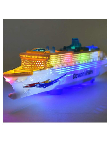 Barco de Crucero Colorido Wenini con Luz LED y Sonido 50 cm