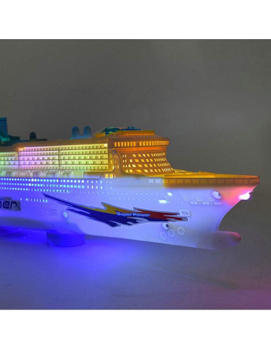 Barco de Crucero Colorido Wenini con Luz LED y Sonido 50 cm