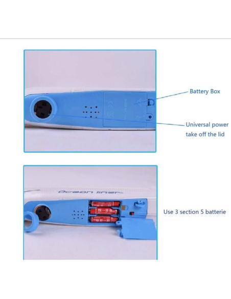 Barco de Crucero Colorido Wenini con Luz LED y Sonido 50 cm