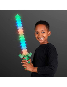 Espada de Juguete LED 8-Bit Verde FlashingBlinkyLights 61 cm 2