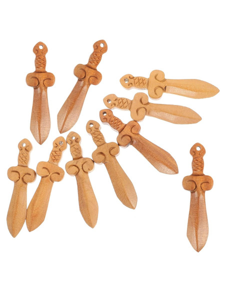 Adornos de Madera ABOOFAN 10 Piezas Mini Espadas Decorativas
