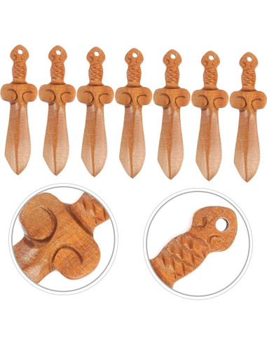 Adornos de Madera ABOOFAN 10 Piezas Mini Espadas Decorativas