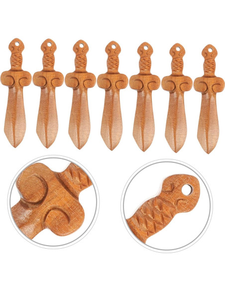 Adornos de Madera ABOOFAN 10 Piezas Mini Espadas Decorativas