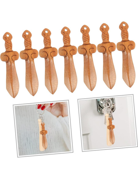 Adornos de Madera ABOOFAN 10 Piezas Mini Espadas Decorativas