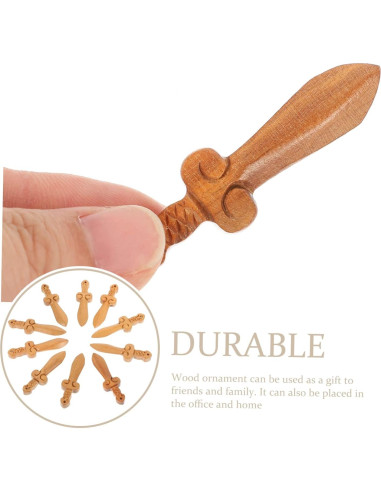 Adornos de Madera ABOOFAN 10 Piezas Mini Espadas Decorativas