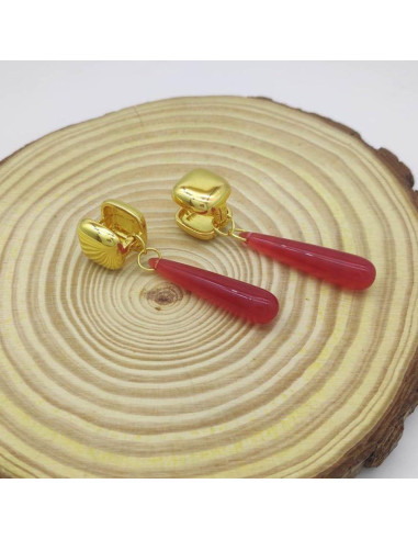 Pendientes Frieren Clip-On SaikouCos 4cm Cobre y Resina