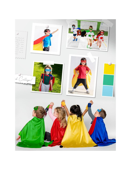 Capa y Máscara de Superhéroe Doble Cara Bosvin 70x70 cm Niños Capa y Máscara de Superhéroe Doble Cara Bosvin 70x70 cm Niños