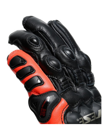 Guantes Dainese 4-Stroke 2 Negro/Rojo Fluorescente - Talla Grande