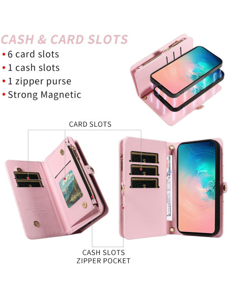 Funda Cartera Asuwish para Samsung Galaxy S10e con Protector Funda Cartera Asuwish para Samsung Galaxy S10e con Protector