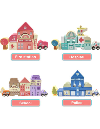 Juego de Bloques de Construcción de Madera Xylolin 115 Piezas