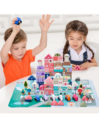 Juego de Bloques de Construcción de Madera Xylolin 115 Piezas