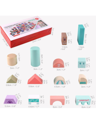 Juego de Bloques de Construcción de Madera Xylolin 115 Piezas