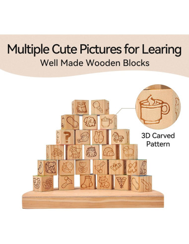 Juego de Bloques de Madera GIRAVO Arcoíris ABC 26 Pcs