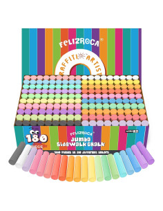Juego de 180 Tizas de Acera Jumbo FELIZROCA Multicolor